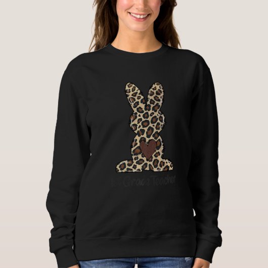 Sweatshirt Leopard 1er Enseignant de première année Pâques Bu (Devant)