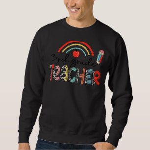 Sweatshirt Leopard Arc-En-Ciel Enseignant De 3E Année De Reto