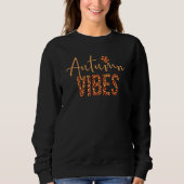 Sweatshirt Leopard Automne Vibes Automne Thanksgiving Bonjour (Devant)