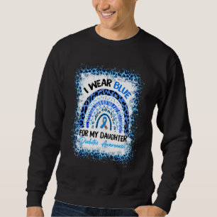 Sweatshirt Léopard blanchi arc-en-ciel bleu ruban Diabète Awa