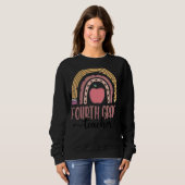 Sweatshirt Leopard Boho, enseignant de quatrième année Arc-en (Devant entier)