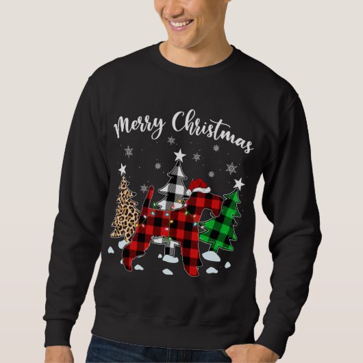 Sweatshirt Leopard Buffalo Plaid Wire Fox Terrier Chien Chris (Devant)