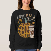 Sweatshirt Leopard Citrouille et Coffee Love Fall Ya'll (Devant)