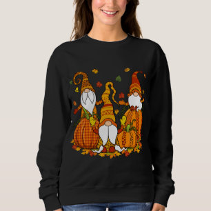 Sweatshirt Leopard Citrouille Imprimer Gnomes Plaid Automne T