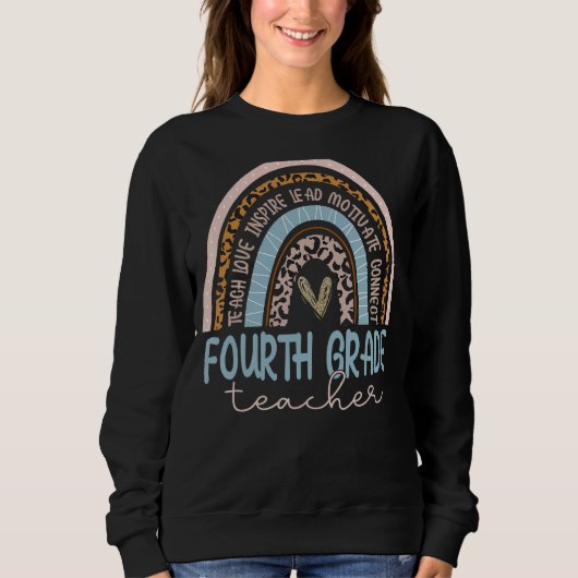 Sweatshirt Leopard de 4e année Leopard Arc-en-ciel Premier jo (Devant)