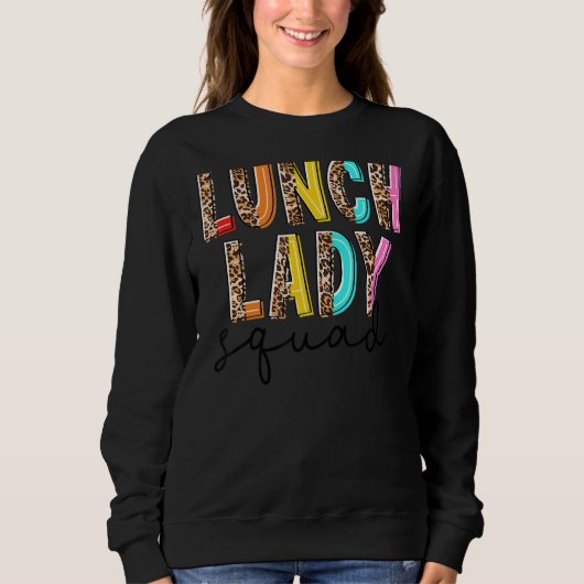 Sweatshirt Léopard Déjeuner Lady Squad Cafétéria Bonjour Été (Devant)