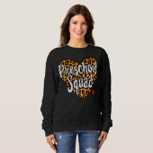 Sweatshirt Leopard Enseignant Du Corps Préscolaire De Retour (Devant entier)