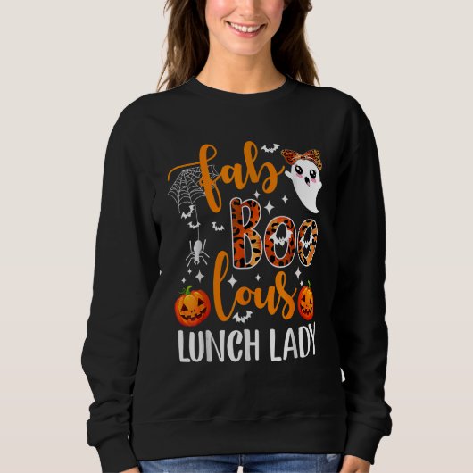 Sweatshirt Léopard Fab Boo Lous Dame du déjeuner Équipe Ensei (Devant)