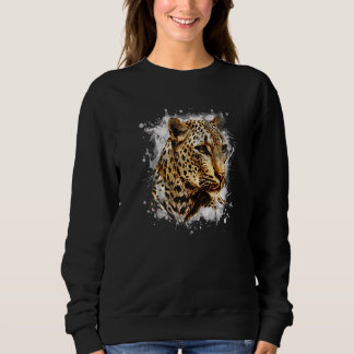 Sweatshirt Léopard Faune Nature Aquarelle Esprit Animal