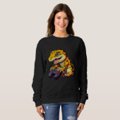 Sweatshirt Leopard Gecko Playing Video Game Lizard & Reptiles (Devant entier)