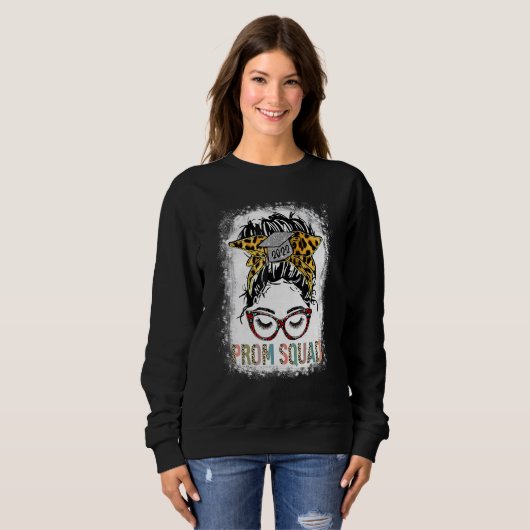 Sweatshirt Leopard Graphic Prom Squad 2022 Grad Grad Gradua (Devant entier)