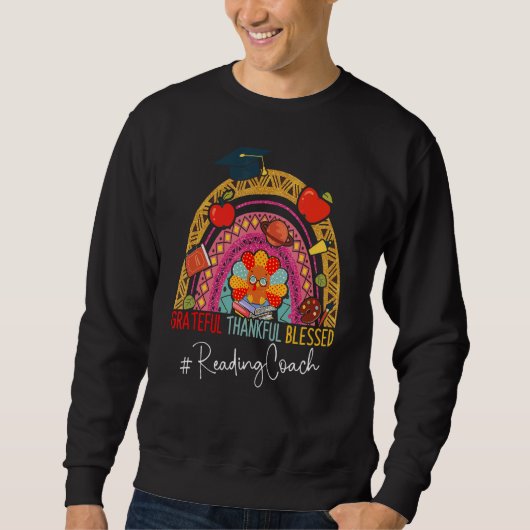 Sweatshirt Leopard Grateful Reading Coach Rainbow (Devant)