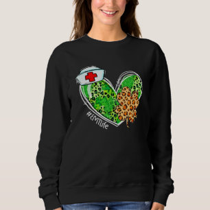 Sweatshirt Leopard Heart Shamrock Emt Life Nurse St patrick