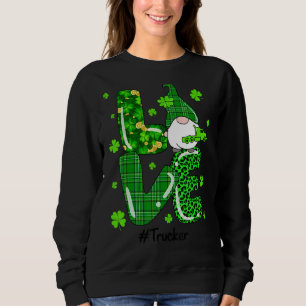 Sweatshirt Leopard Irlandais Green Plaid Trucker Gnome St Pat
