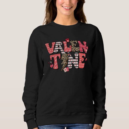Sweatshirt Leopard Lightning Vintage Valentines Day Couple Ma (Devant)