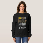 Sweatshirt Leopard Loud Proud American Softball Cousin Family (Devant entier)