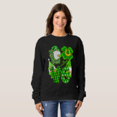 Sweatshirt Leopard Love Three Gnomes Lucky Shamrock St Patric (Devant entier)