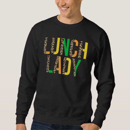 Sweatshirt Leopard Lucky Lunch Lady St Patrick's Day Cafeteri (Devant)