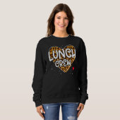 Sweatshirt Leopard Lunch Crew Group Matching School Cafeteria (Devant entier)