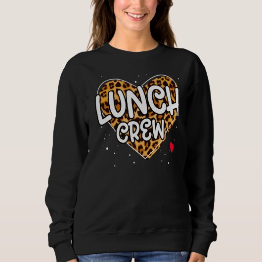 Sweatshirt Leopard Lunch Crew Group Matching School Cafeteria (Devant)