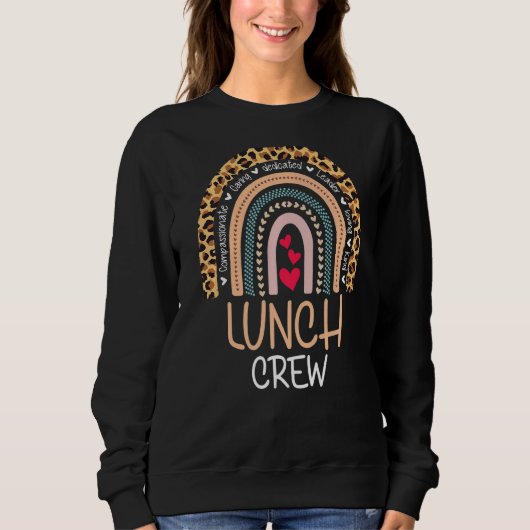 Sweatshirt Leopard Lunch Crew Group Matching School Cafeteria (Devant)