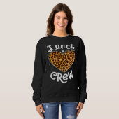Sweatshirt Leopard Lunch Crew Group Matching School Cafeteria (Devant entier)