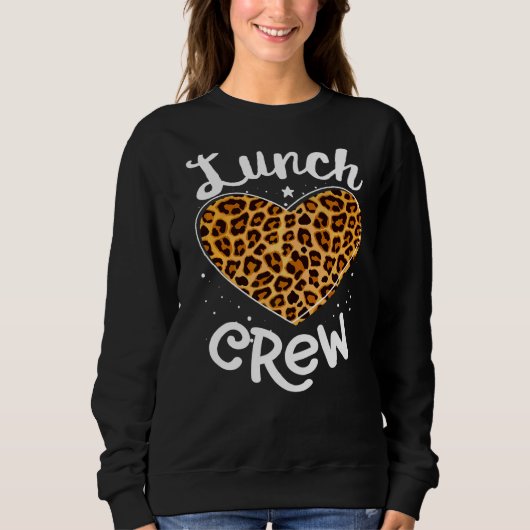 Sweatshirt Leopard Lunch Crew Group Matching School Cafeteria (Devant)