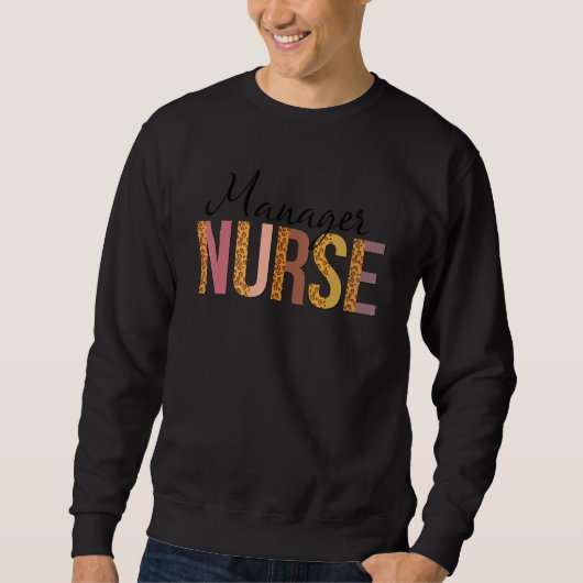Sweatshirt Leopard Manager Nurse Print For Nurse Student 1 (Devant)