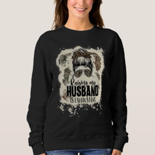 Sweatshirt Leopard Messy Bun Bleached Élever Mon Mari Est E