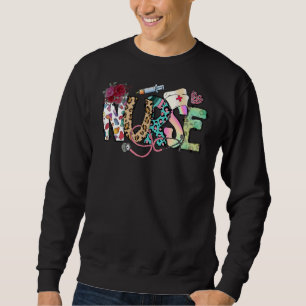 Sweatshirt Leopard Nurse Life Nurse School Student Happy Nu