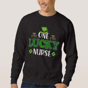 Sweatshirt Leopard One Lucky Nurse Leprechaun Shamrock Patron