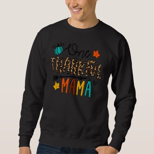Sweatshirt Leopard One Thanksgiving Mama (Devant)