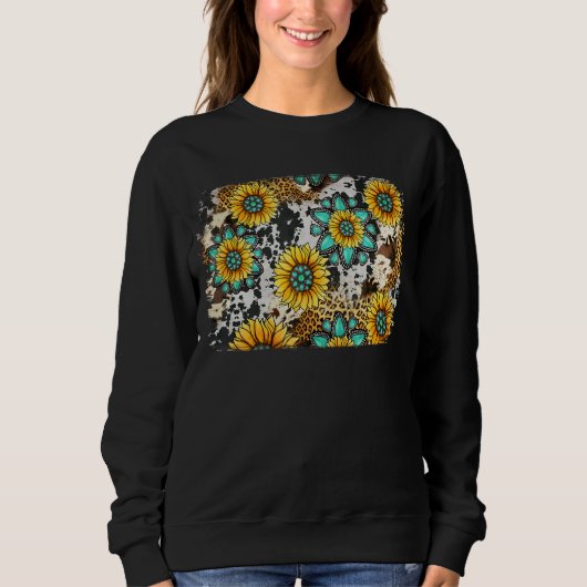 Sweatshirt Léopard Ouest Rodéo Cachette Gemstone Sunflower B (Devant)