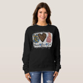 Sweatshirt Leopard Peace Love Nail Boss Nail Tech Nail Techni (Devant entier)