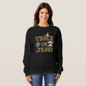 Sweatshirt Leopard Peau enseignant école mignonne Trick ou en (Devant entier)