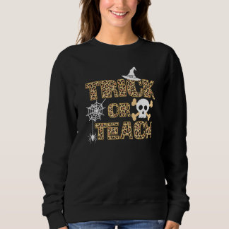 Sweatshirt Leopard Peau enseignant école mignonne Trick ou en
