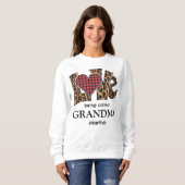 Sweatshirt Leopard Plaid Amour Être Appelé Grand-mère (Devant entier)
