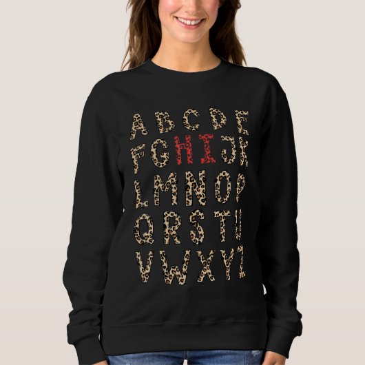 Sweatshirt Leopard Prek Kindergarten Hi Alphabet Back To Scho (Devant)