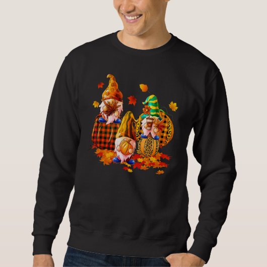 Sweatshirt Leopard Pumpkin Print Plaid Gnomes Fall Autumn Tha (Devant)