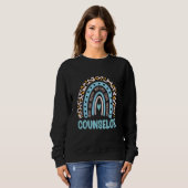 Sweatshirt Leopard Rainbow Back To School Rainbow Counselor L (Devant entier)