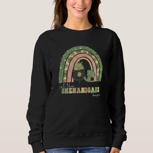 Sweatshirt Leopard Rainbow Let The Shenanigans Begins St Patr (Devant)
