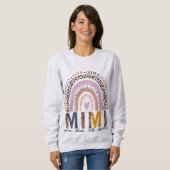 Sweatshirt Leopard Rainbow Mimi Life, bienheureux Mimi (Devant entier)