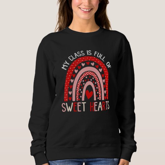 Sweatshirt Leopard Rainbow My Class Is Full Of Sweet Hearts (Devant)
