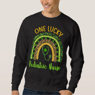 Sweatshirt Leopard Rainbow One Lucky Pediatric Nurse St Patri