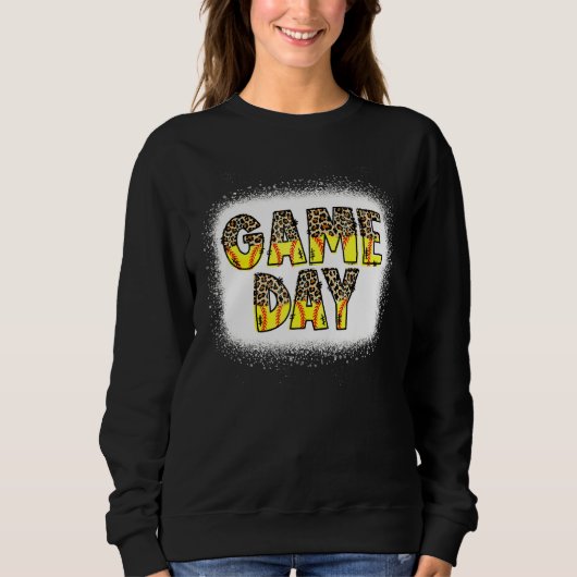 Sweatshirt Leopard Softball Jour Vibes Softball Maman Softbal (Devant)
