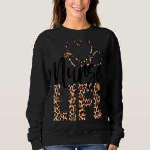 Sweatshirt Leopard Stethoscope Nurse Life Scrub Nurse Clini