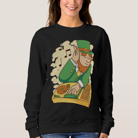 Sweatshirt Leprechaun DJ St Patrick's Day (Devant)