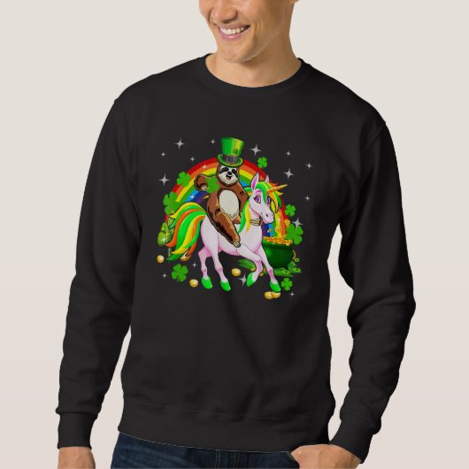 Sweatshirt Leprechaun Sloth Riding Unicorn Saint Patrick's Da (Devant)