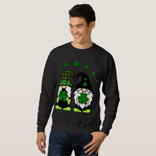 Sweatshirt Leprechaun St Patrick's Day Gnomes Shamrock irland (Devant entier)
