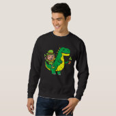 Sweatshirt Leprechaun T Rex Dinosaur Shamrock St Patrick Day (Devant entier)
